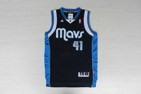 Maillot De Basket Dallas Mavericks Dirk Nowitzki 41 Tissus Sportif Fans Edition Bleu Fonce